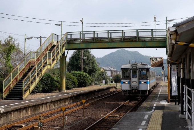 塩入駅に入線する2447D