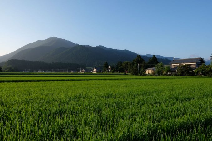 朝日を浴びた荒島岳 (FUJIFILM X-T1 + XF16mm F1.4R)