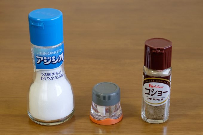 調味料とサイズ比較