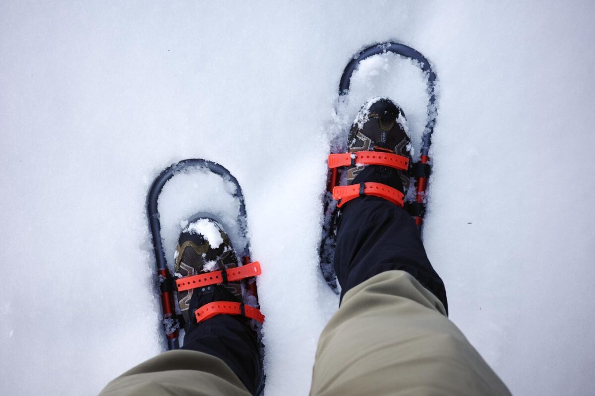 雪山で試用しているところ。